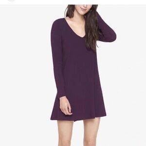 Express Deep Purple Long Sleeve Dress‎